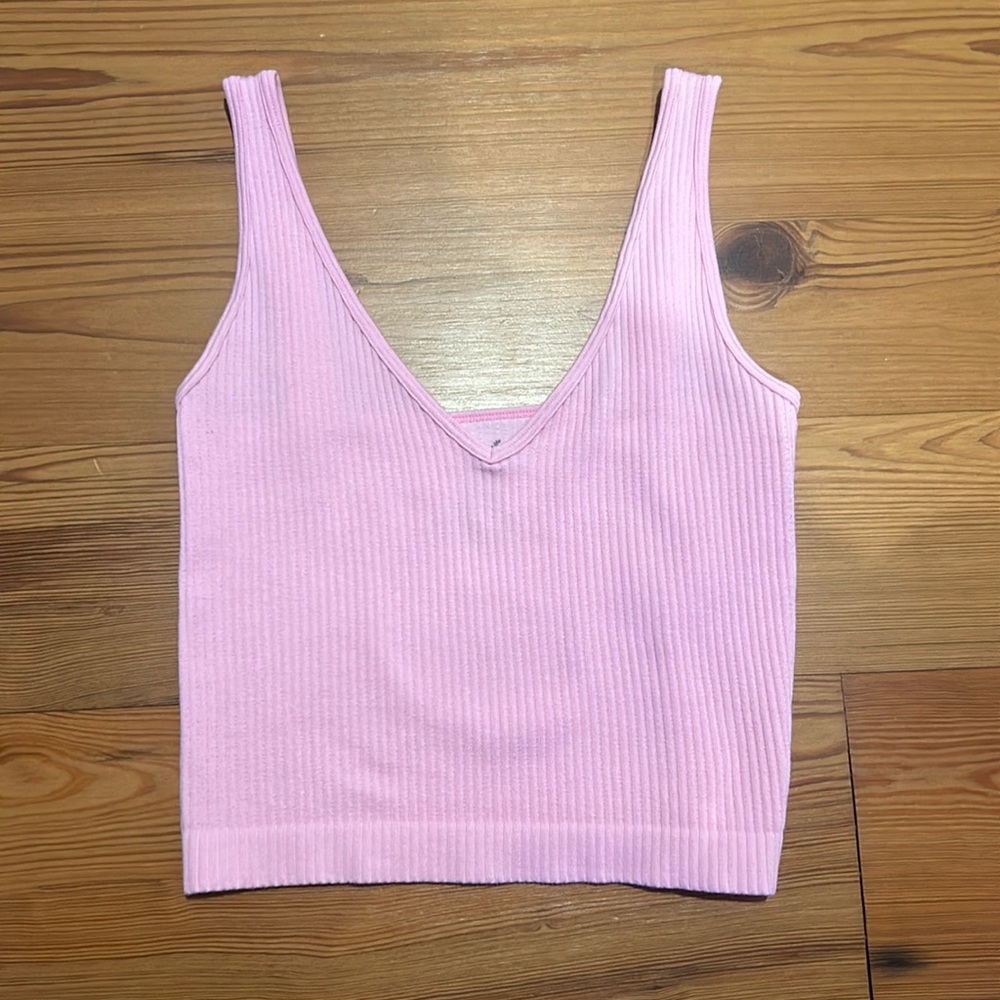 pink free people cropped tank top